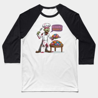 Chef zombie - Braaains Brunch Baseball T-Shirt